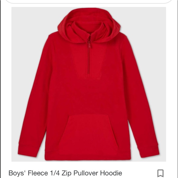 Boys quarter zip long sleeved light fleece hoodie - Picture 4 of 8